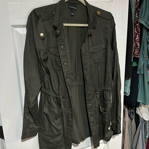 Long Tall Sally size 6 army green light jacket, perfect used condition